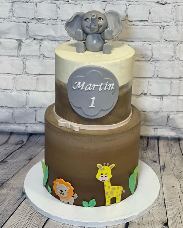 Cute animal theme cake